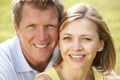 Close up of middle aged couple outdoors Royalty Free Stock Photo