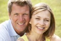 Close up of middle aged couple outdoors Royalty Free Stock Photo