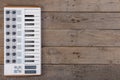 Close up of MIDI controller volume fader, knob and keys Royalty Free Stock Photo