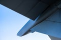 close-up of military aircraft stabilizer and flaps.. Royalty Free Stock Photo