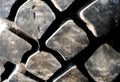 Close up of military car tread pattern. A Royalty Free Stock Photo