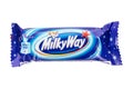 Close Up of Milky Way candy chocolate bar made by Mars Inc. isolated on white background. File contains clipping path Royalty Free Stock Photo