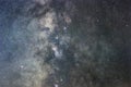 Close up of Milky way galaxy Long exposure. Royalty Free Stock Photo