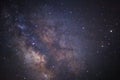 Close-up of Milky Way Galaxy,Long exposure photograph, with grain Royalty Free Stock Photo