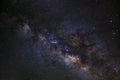 Close-up of Milky Way Galaxy,Long exposure photograph,with grain Royalty Free Stock Photo