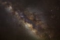 Close-up of Milky Way,Long exposure photograph, with grain Royalty Free Stock Photo