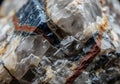 Close-up of a mineral specimen featuring calcite crystals, Royalty Free Stock Photo