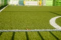 Close-up of a miniature soccer training ground at the sports center