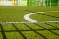 Close-up of a miniature soccer training ground at the sports center