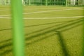 Close-up of a miniature soccer training ground at the sports center