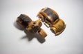 Close up miniature vespa and car wooden handmade Royalty Free Stock Photo