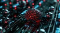 Closeup minimal Style of Closeup of a braincomputer interface chip on a sterile surface