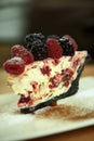 Close up mix berry cheese cake Royalty Free Stock Photo