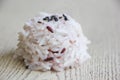 Close up mix of steam jasmine rice and berry rice Royalty Free Stock Photo