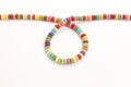Close Up of Mixed Colors of Old Jewellery Beads Necklace Handmade Souvenir