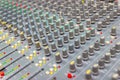 Close up Mixing Console of a big HiFi system, The audio equipment and control panel Royalty Free Stock Photo