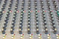 Close up Mixing Console of a big HiFi system, The audio equipment Royalty Free Stock Photo