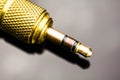 Close up 3.5 mm Stainless Steel Audio Mini Jack Royalty Free Stock Photo
