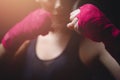 Girl athlete Boxing MMA Royalty Free Stock Photo