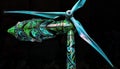 Close-up of a model of the future generation of the wind turbine., generative ai