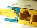 Close up modem Internet connector