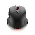 Close-Up Modern Black Wireless Ergonomic Computer Mouse on White Background Royalty Free Stock Photo
