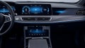 Car Dashboard Interior Modern Digital Display and Technology Royalty Free Stock Photo