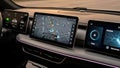 Car Dashboard Screens Navigation System, Modern Interior Royalty Free Stock Photo
