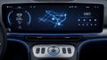 Car Dashboard Display Navigation, Media, and Vehicle Data Royalty Free Stock Photo