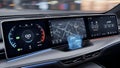 Car Dashboard Display Navigation, Speedometer, Infotainment System Royalty Free Stock Photo