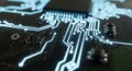 Circuit Board Technology Glowing Electronic Microchip Design Royalty Free Stock Photo