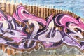 Close-up of Modern City Wall Graffiti