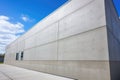 close-up of a modern concrete building with sharp corners