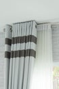 White modern curtain inside home