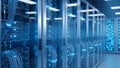 Data Center Servers Modern Network Infrastructure, Cloud Computing Royalty Free Stock Photo