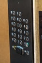 Modern elevator control panel with floor buttons and braille Royalty Free Stock Photo