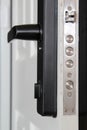 The modern lock system on a door