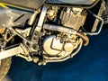 Close up of modern motorcycle engine Royalty Free Stock Photo