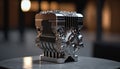 Close up of modern motorcycle engine and structure. Generative Ai Royalty Free Stock Photo