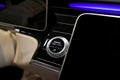 Close up of modern new car start,stop engine button. Royalty Free Stock Photo