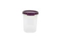 Plastic food cup container with purple lid Royalty Free Stock Photo