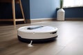 Close-up of a modern robotic vacuum cleaner.Close-up of a modern robotic vacuum cleaner