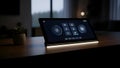 Smart Home Control Panel Interface on Tabletop Royalty Free Stock Photo