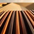Close-Up Of A Modern Terracotta Rainscreen Facade With Deep Vertical Grooves Royalty Free Stock Photo
