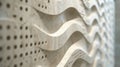 A close-up of a modern, textured wall with embedded LED patterns, offering a dynamic yet unobtrusive space for text