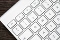 Close up of a Modern White, Gray Computer Keyboard Royalty Free Stock Photo