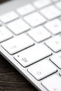 Close up of a Modern White, Gray Computer Keyboard Royalty Free Stock Photo