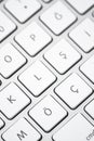 Close up of a Modern White, Gray Computer Keyboard Royalty Free Stock Photo