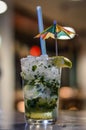 Close up of a mojito cocktail Royalty Free Stock Photo