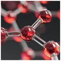 Close-up of a molecular model featuring interconnected red and transparent Royalty Free Stock Photo
